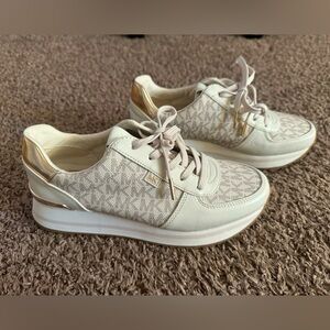 Gold and Offwhite Michael Kors Sneakers